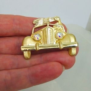 AJC Vintage Gold Tone Convertible Car Brooch